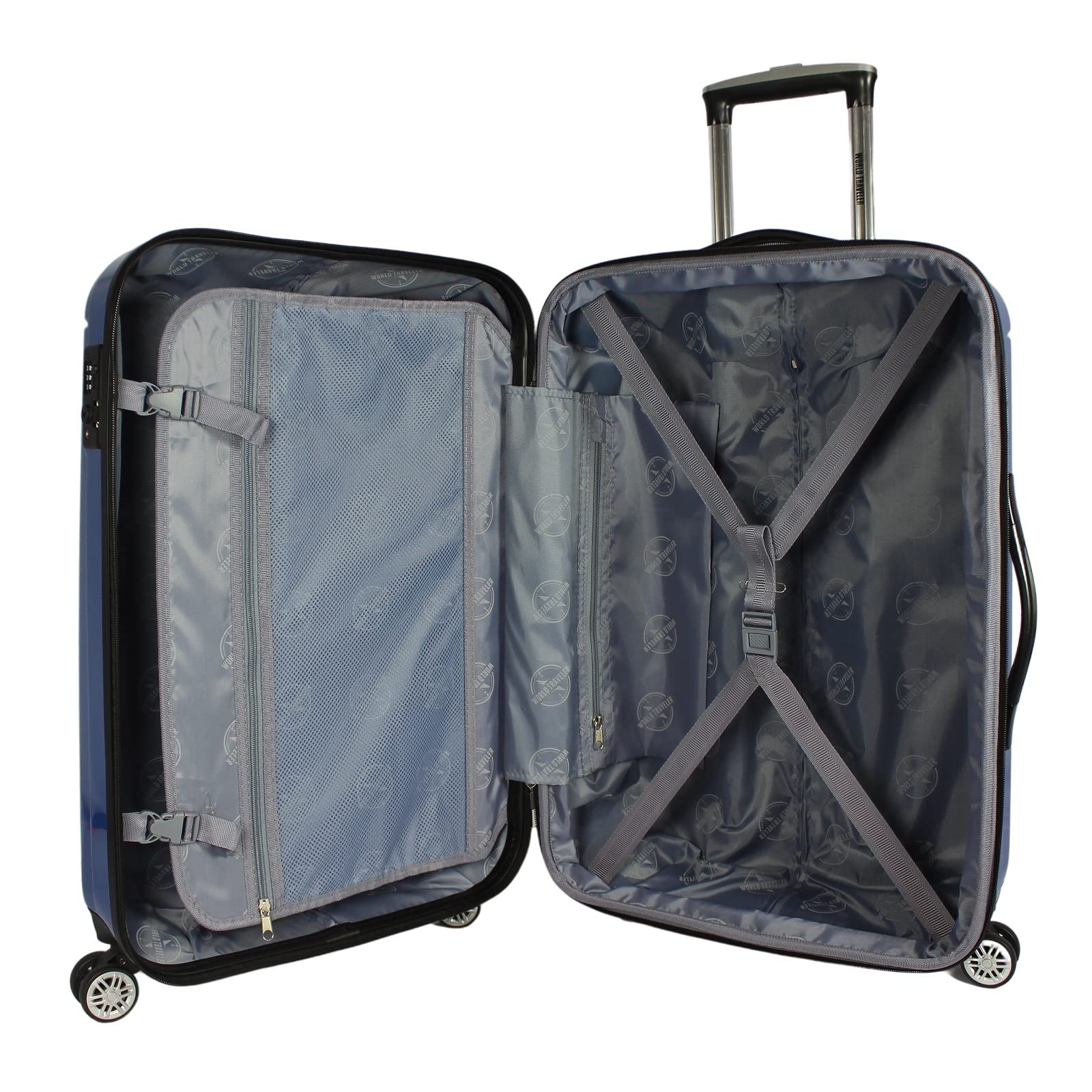 World Traveler Contour 3-Piece Hardside Spinner Luggage Set with TSA Lock, Yellow, One Size