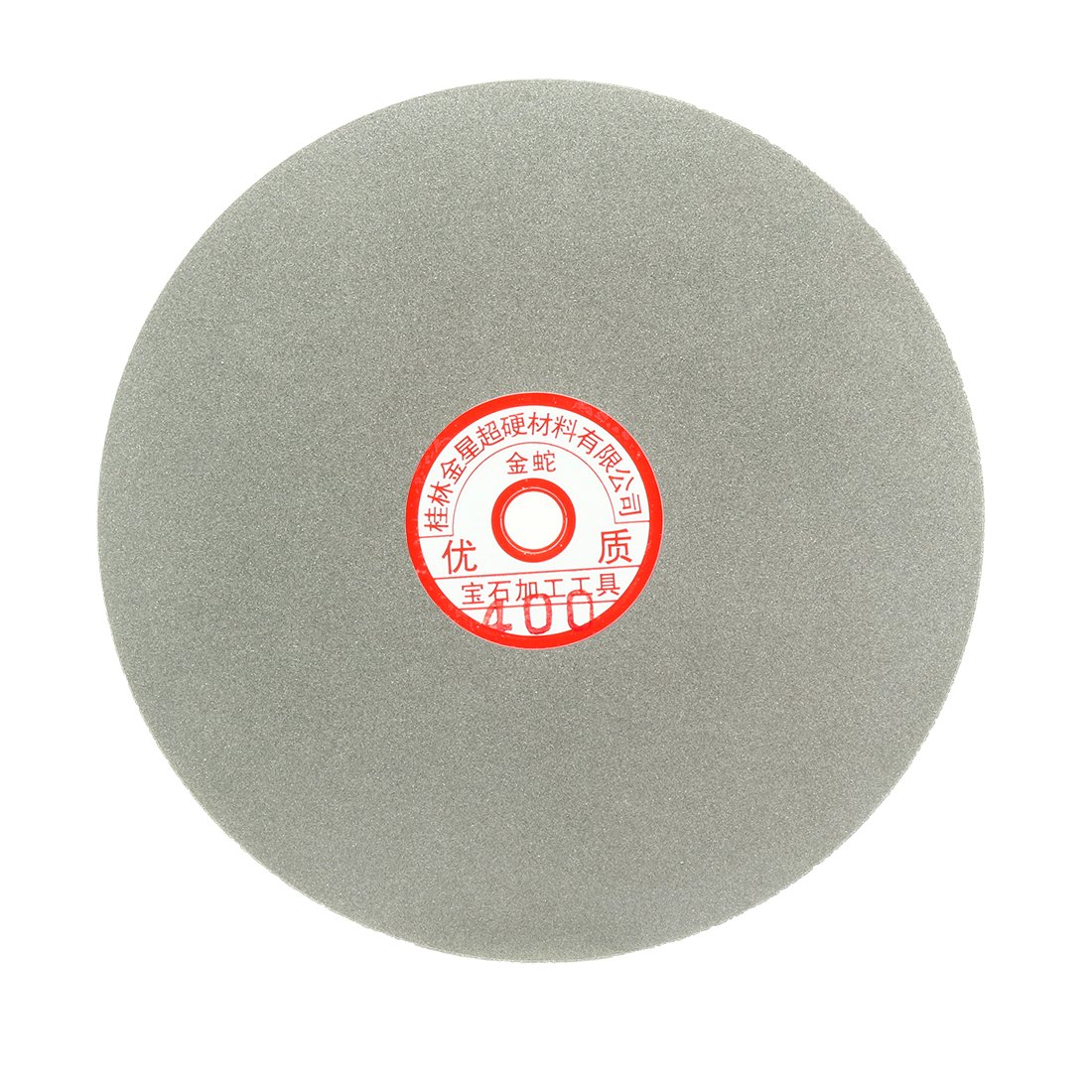 sourcingmap 200mm 8-inch Grit 400 Diamond Coated Flat Lap Disk Wheel Grinding Sanding Disc, Silver, 400 Grit