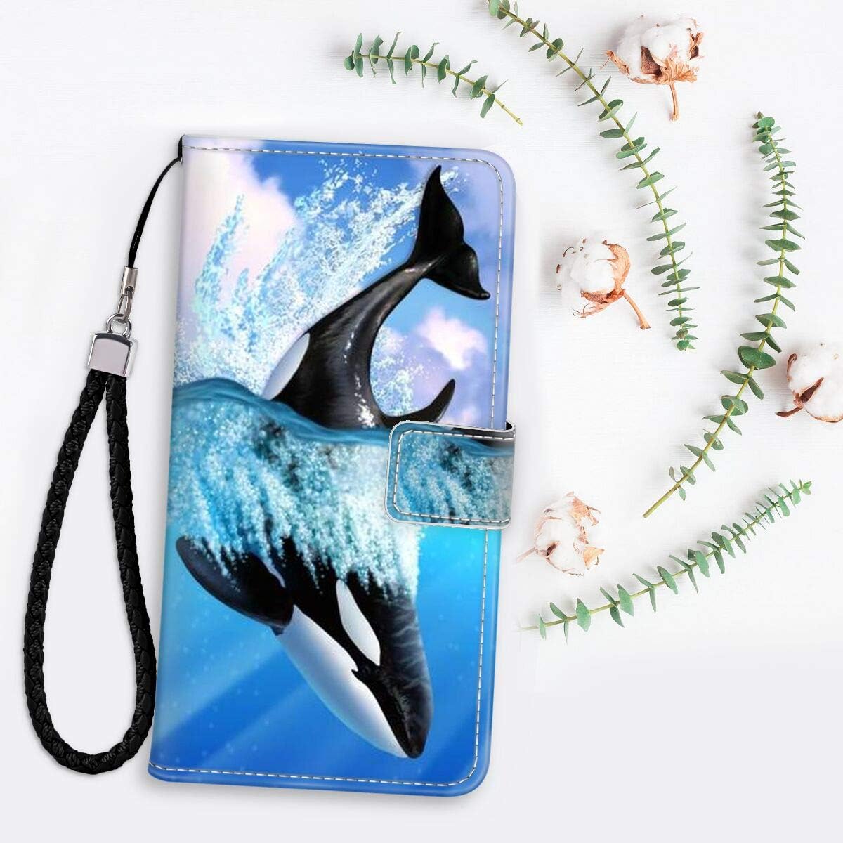 Swimming Whale Wallet Case Compatible Samsung Galaxy S20+ 6
