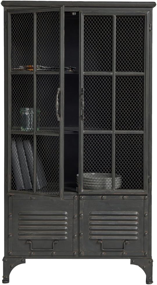 Vintage Vitrinenschrank NOVA Schrank Vitrine Metallschrank Regal Metall