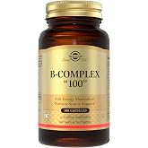 Solgar B-Complex "100", 100 Vegetable Capsules - Nervous System Support - Supports Energy Metabolism - Non-GMO, Vegan, Gluten Free, Dairy Free, Kosher - 100 Servings