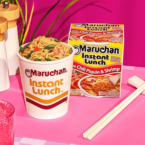 MARUCHAN INSTANT LUNCH CHILI PIQUIN & SHRIMP, 2.25 OUNCE (PACK OF 12)
