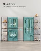 SONGMICS Freestanding Wardrobe Taupe 43x124x182 cm RYG026R02 view 3