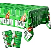 Football Tablecloth, Superbowl Party Decorations 2026, Football Party Decorations, 2PCS 54"x108" Disposable Plastic Touchdown Table Cloth Table Cover Rectangular for Football Tailgate Party Supplies