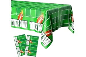 DIUEOLY Football Tablecloth, Superbowl Party Decorations 2025, Football Party Decorations, 2PCS 54"x108" Disposable Plastic Touchdown Table Cloth Table Cover Rectangular for Football Tailgate Party Supplies