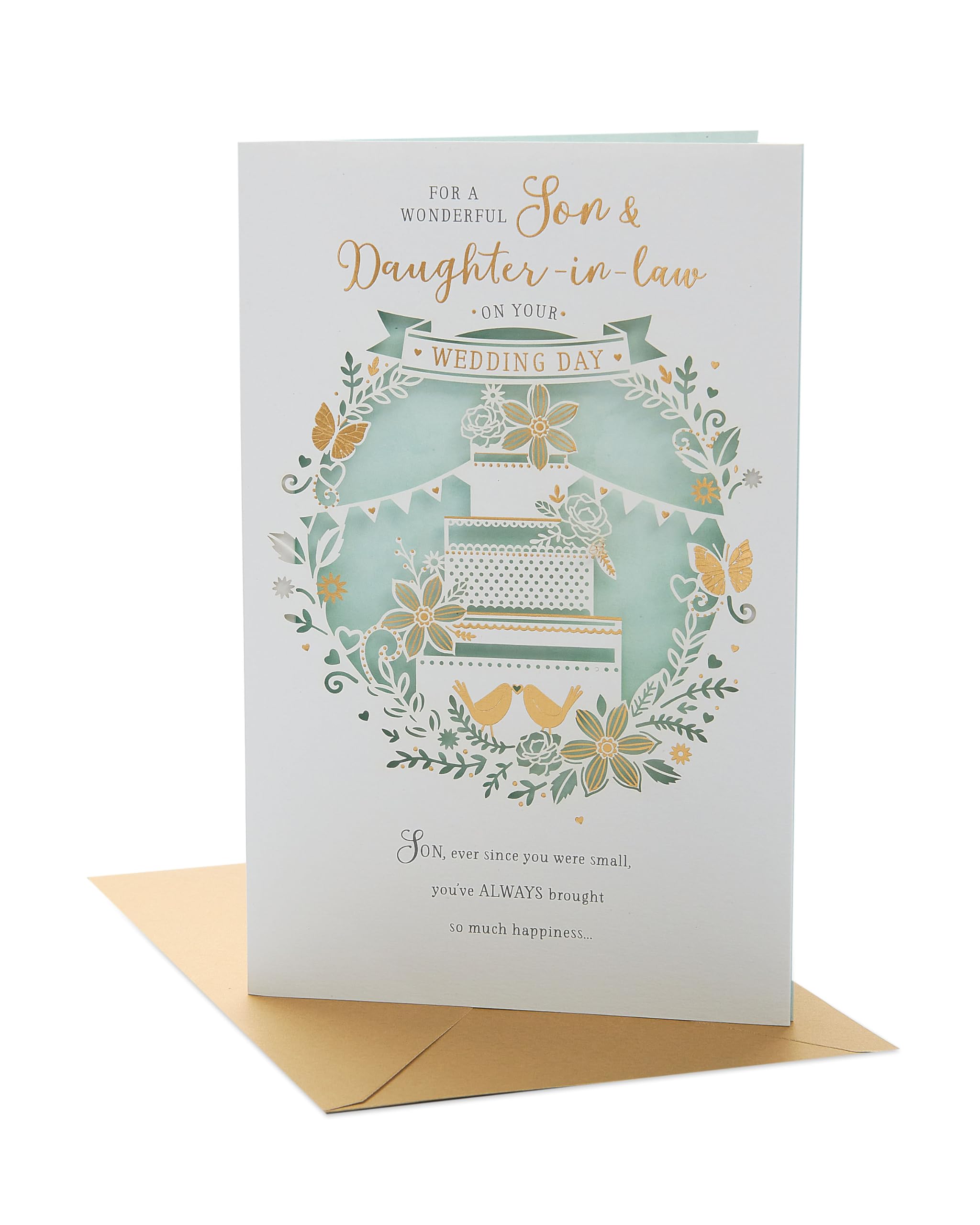 Photo 1 of UK Greetings Wedding Card for Son & Daughter-In-Law - Cake Design