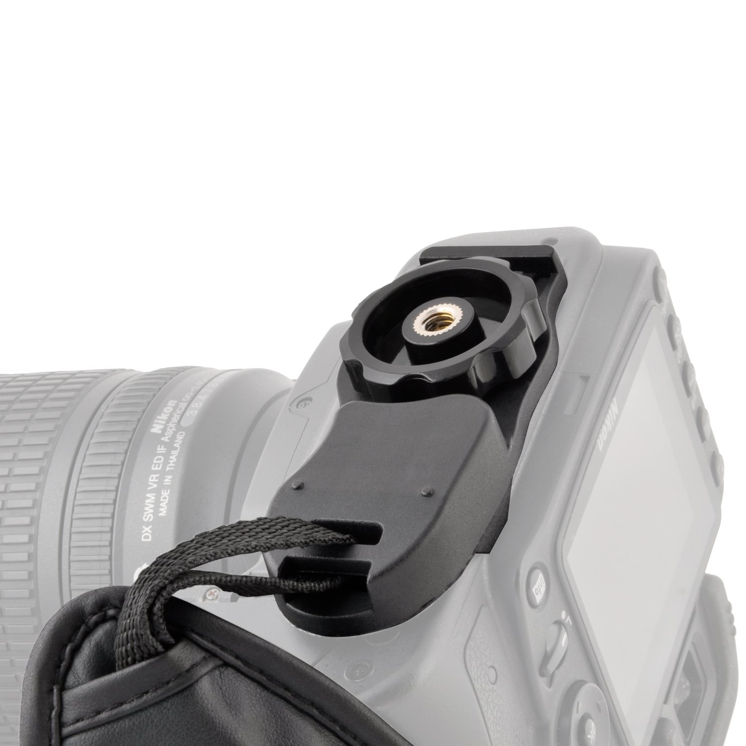 pangshi Universal Padded Leather Camera Hand Grip Wrist Strap with 1/4 inch Screw Mount Compatible with Canon EOS T5i T4i T3i 60D 70D 5D Nikon D7200 D7000 D600 D800 D90 Sony Olympus SLR DSLR Camera