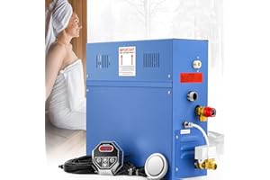 Hapyvergo Steam Shower Generator Kit 6KW for Bath Sauna SPA, Self-draining System, Aromatherapy Steam Head, LED Waterproof Controller 77-131℉ For Home Commercial Use