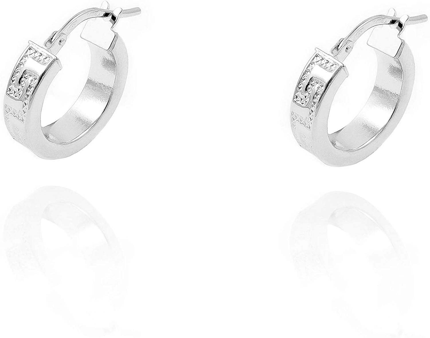 18ct White Gold hoop Earrings BigaMart