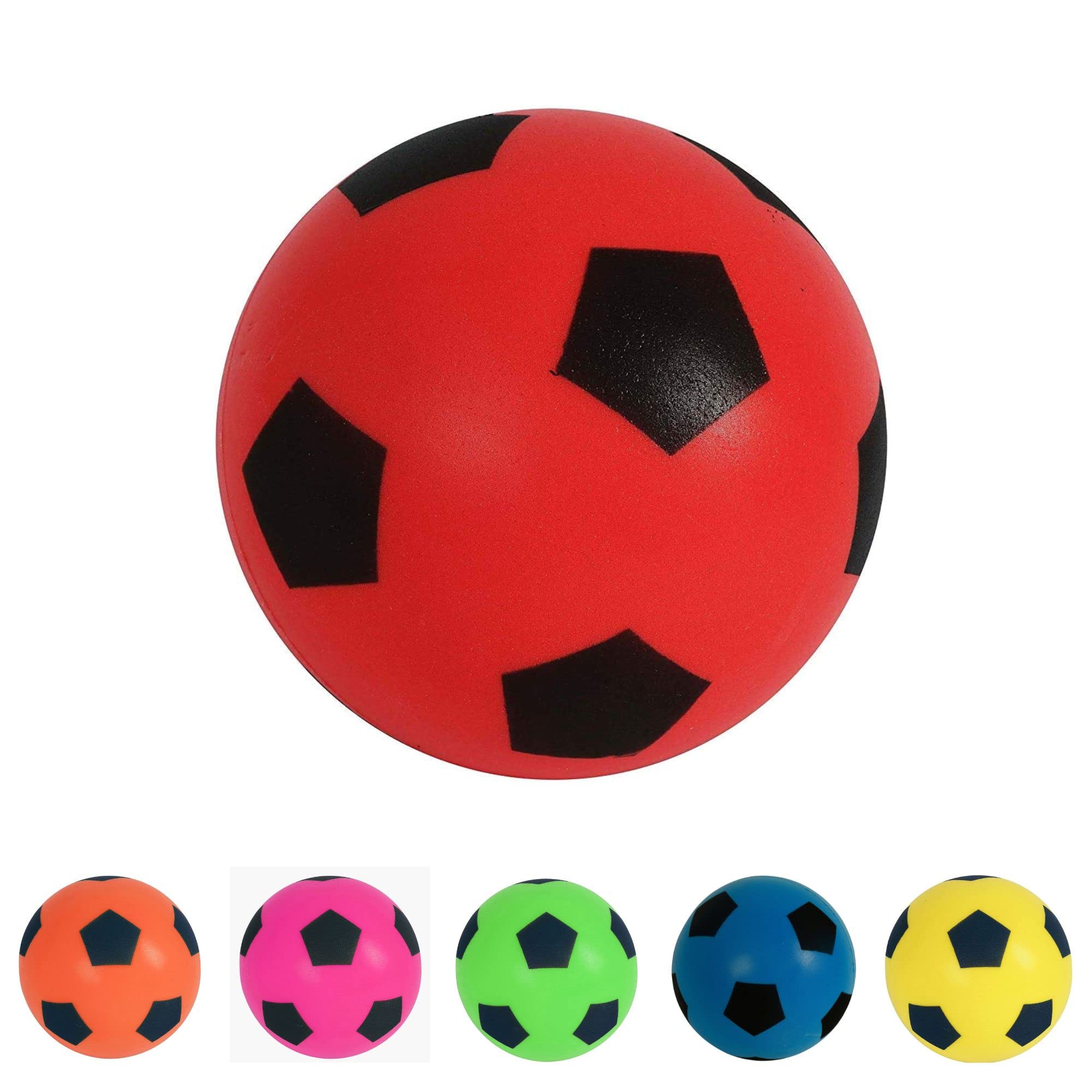 HTI Fun Sport 20cm Football | Indoor/Outdoor Soft Sponge Foam Soccer Ball | Play Many Games For Hours Of Fun | Suitable For Adults, Boys And Girls Of All Ages (19.4cm Red)