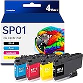 RumbaRex SP01 SP-1 Sublimation Ink Cartridge 4-Pack SP01BKS SP01CS SP01MS SP01YS Replacement for Brother SP01 SP1 Sublimation Ink Cartridge for Thermo Sublimation SP-1 Printer Ink