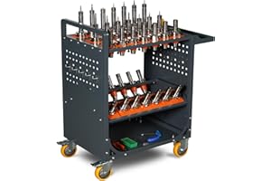 LYREIGN CAT50/CAT40 Grey CNC Tool Storage Cart Movable Wheeled CNC Tool Manager Machining Center Service Cart