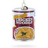 Chicken Noodle Soup Can Glass Christmas Ornament