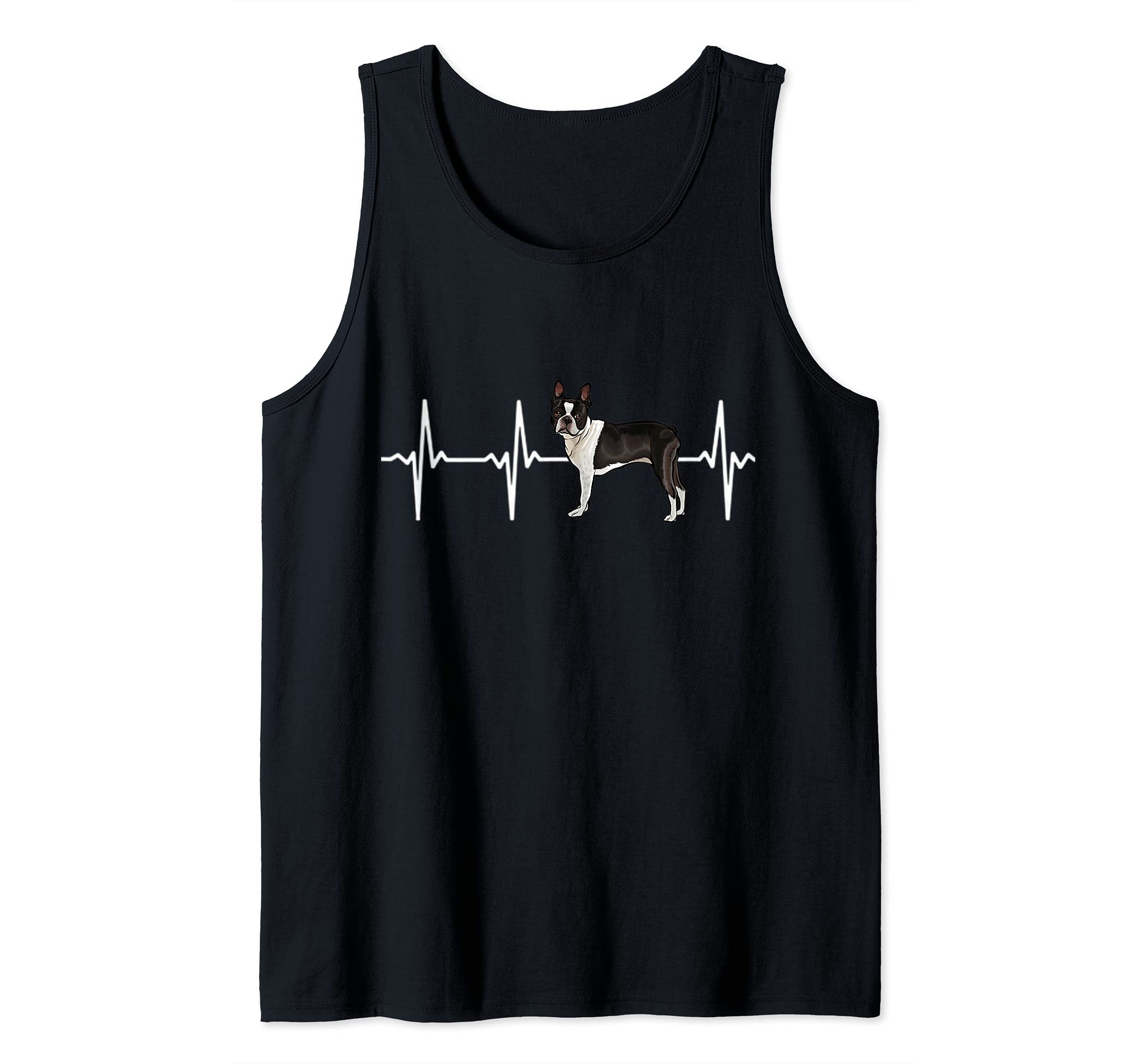 Boston Terrier Heartbeat Love My Dog Tank Top