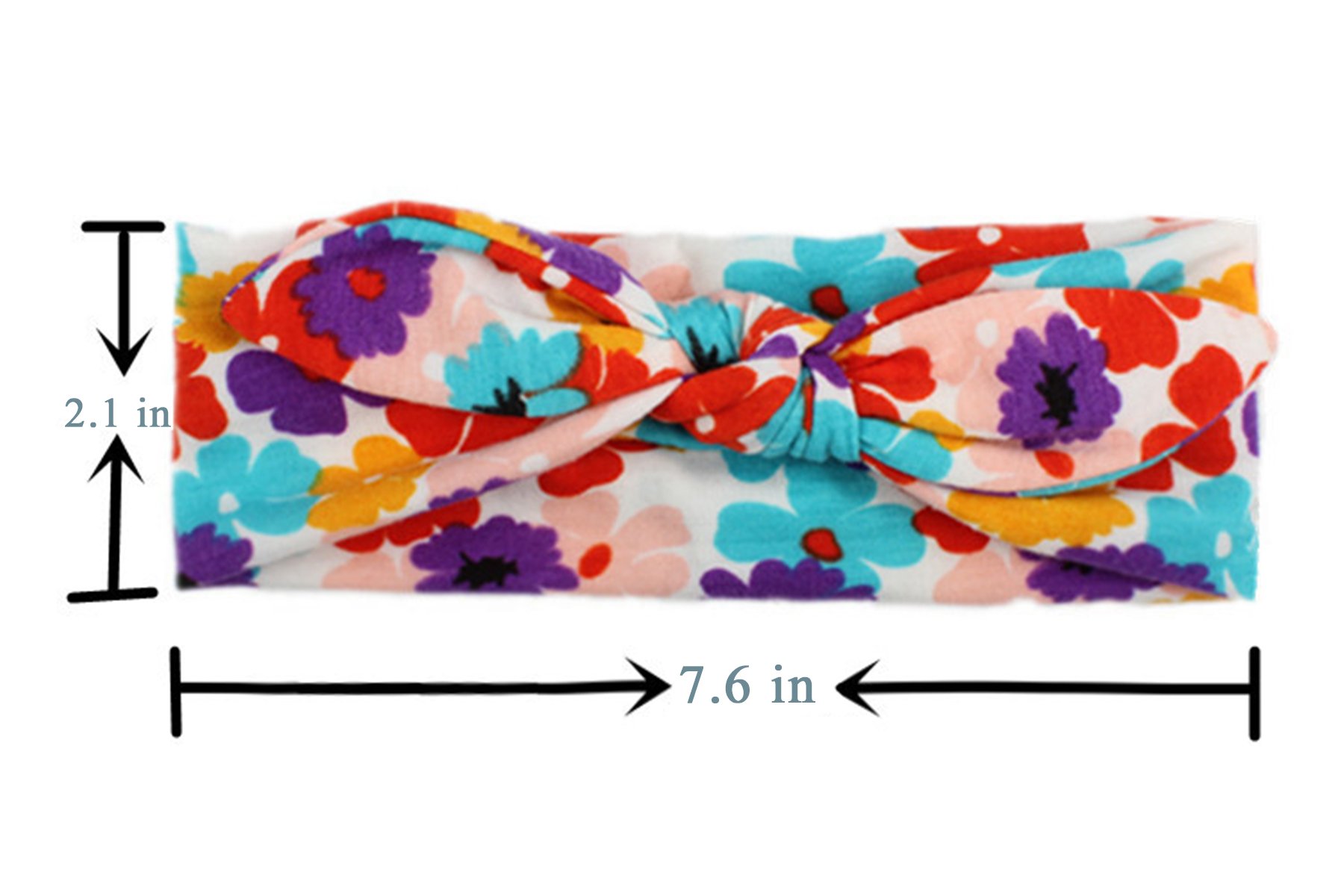 Calliar Baby Headbands Elastic Girl\'s Hairbands For Newborn,Toddler and Childrens(7Pack,Printed Bow)