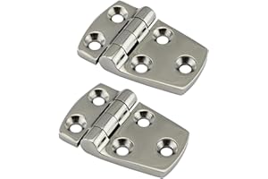 Pair of Marine Grade CAST Solid 316 SS Mirror Polished Shortside Hinges1-1/2 x 2-1/4" for Boat, RVs