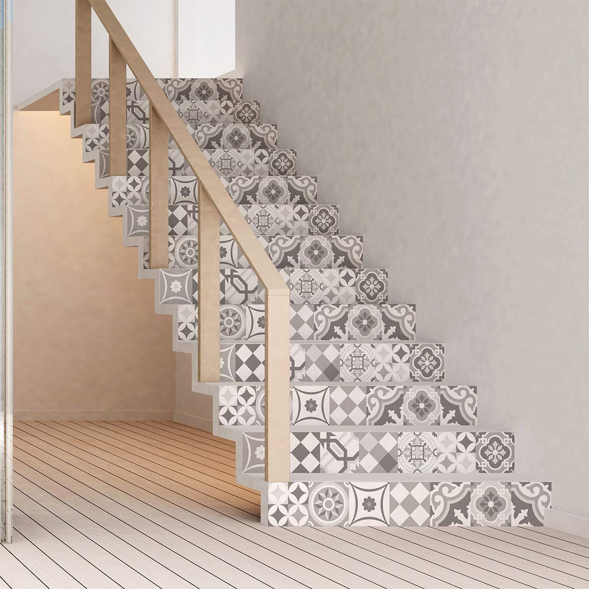 Ambiance Sticker Stair Sticker Peel and Stick Alamo Decorative Removable Stickers for Stair - 2 Strips of 15 cm x 105 cm