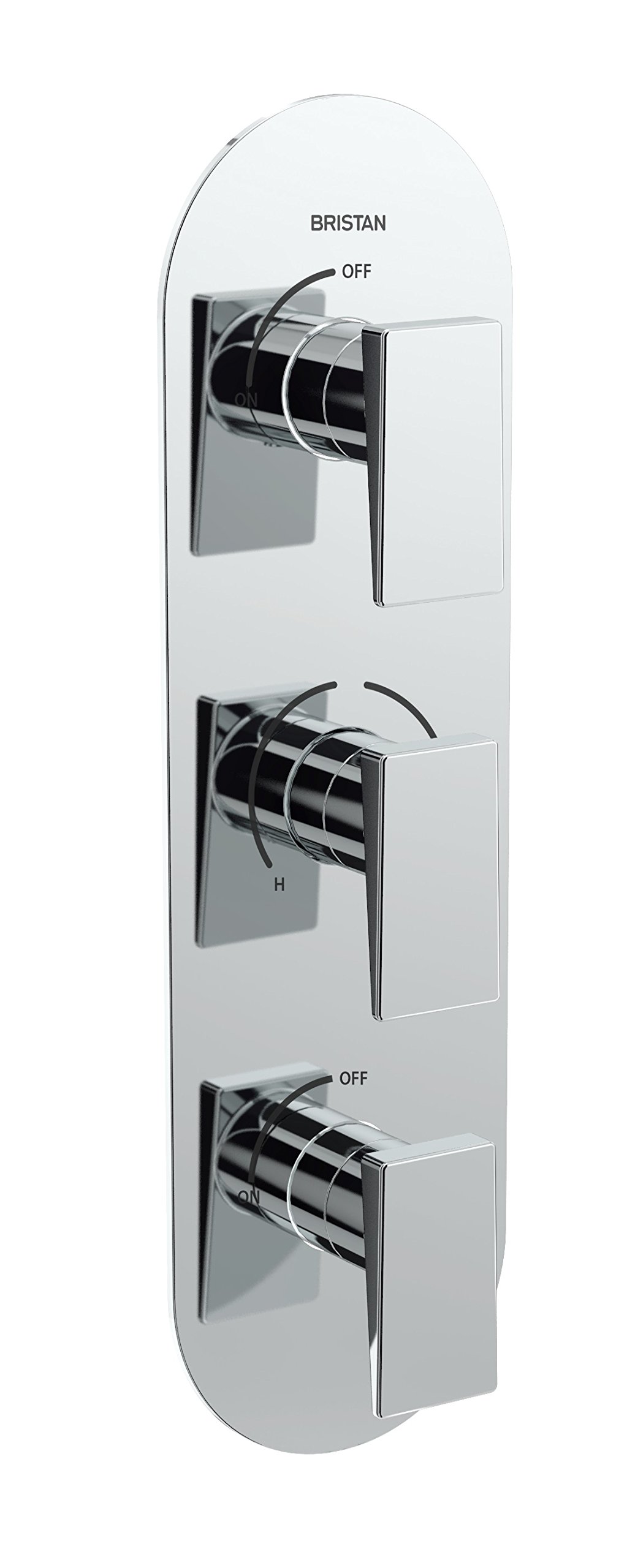 Bristan SAI SHC3STP C Sail Recessed Dual Control Shower Valve with Twin Stopcocks, Chrome, Three Outlet, Two On