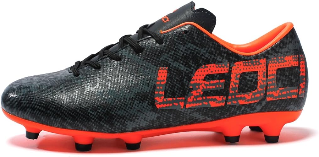 Amazon Leoci パフォーマンス サッカーシューズ メンズとボーイ アスレチック サッカースパイク Us サイズ 3 Big Kid カラー ブラック サッカー