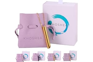 KHOSHEA Breathing Necklace for Anxiety & Stress Reducer, Calming Device for Meditation, Mindfulness Deep Breathing Tool for Panic Attack, Meditation Relief Gift for Men and Women (Gold)
