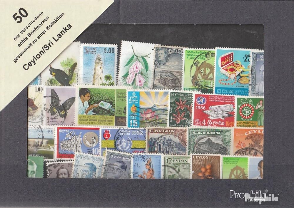 Prophila Collection Ceylon 50 various stamps Ceylon/Sri Lanka (Stamps for collectors)