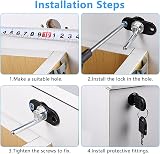ZHIQIN 2-Piece Cabinet Plunger Drawer Lock for Wardrobe Black view 3