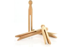 HANGERWORLD Round Wooden Clothespins for Crafts and Laundry - 24 Pack, 4.3inch Long, Old Fashioned Traditional Heritage Dolly Clothes Pegs