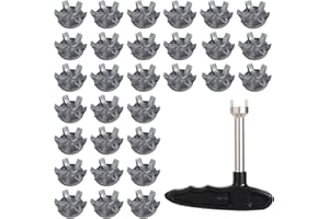 30pcs Golf Shoe Spikes, with 1pc Golf Cleats Spanner Golf Shoe Spikes Replacements Practical Golf Shoe Cleats for Golf-Lover 