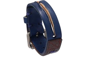 Edgda Punk Rock Retro Adjustable Belt Buckle Wristband Split Design Pu Leather Cuff Bracelet