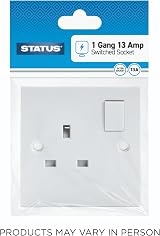 Status 13A Switched Single-Gang Wall Socket 250V White S1G13AWS8 view 7