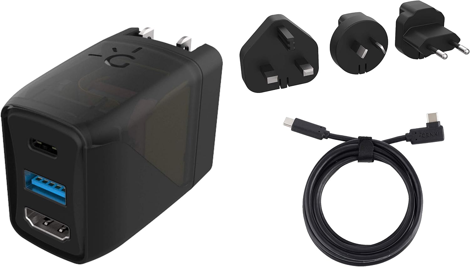 Human Things GENKI Global Covert Dock for Nintendo Switch - Ultra Portable Dock and USB-C 3.1 Cable for TV Docking & Charging, Additional 3 Regional Adapters Included: Computers & Accessories