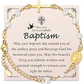 EYQV Catholic Virgin Mary Bracelet for Girls, Baptism Confirmation First Communion Gifts for Girls Teenage, Cross Bracelet Gifts for Daughter Granddaughter Niece Sister in Catholic