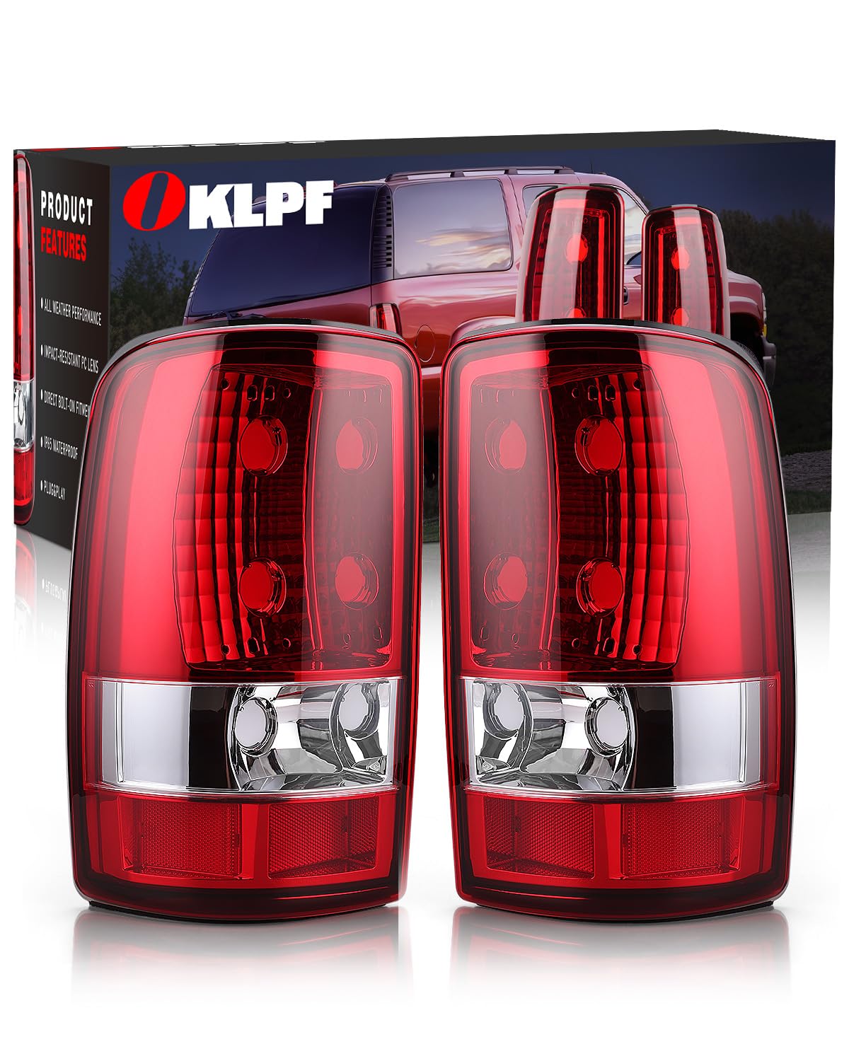 Photo 1 of OKLPF Rear Brake Tail Light Compatible With 2000-2006 Chevy Suburban 1500 2500 Tahoe GMC Yukon XL,Replacement Red Taillight Assembly,Includes A Luxurious Box,Driver and Passenger Side