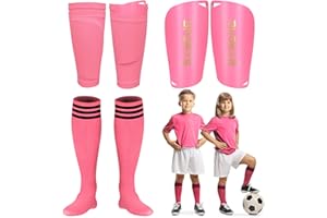 GOSODENY Soccer Shin Guards Soccer Shin Pads Set with Shin Sleeves and Long Soccer Socks Optimized Insert Pocket Protective Soccer Lightweight Soccer Equipment for Boys Girls Men Soccer Game