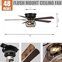 Parrot Uncle Ceiling Fans with Lights and Remote