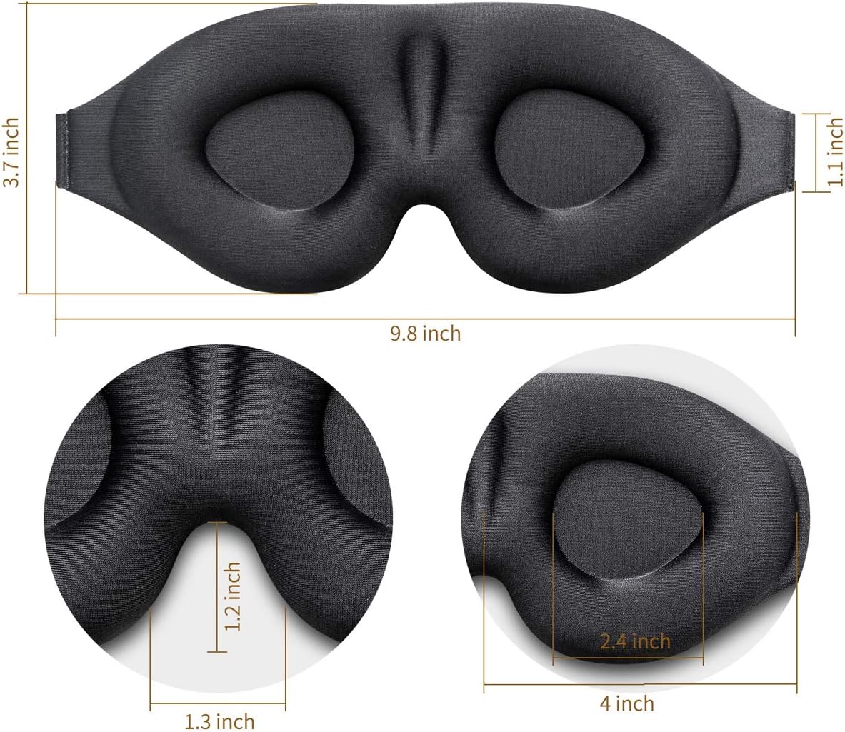 Sleep Mask for Women Men, Eye mask for Sleeping 3D Contoured Cup Blindfold, Concave Molded Night Sleep Mask, Block Out Light, Eye Pillow Soft Comfort Eye Shade Cover for Yoga Meditation: Health & Personal Care
