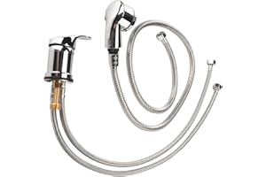 BRRNOO Salon Shampoo Bowl Faucet and Sprayer Kit Ceramic Valve Sealing Hot Cold Shampoo Bed Faucet Sprayer Kit for Shampoo Bed Bowl Backwash Unit with Hose 1.2m