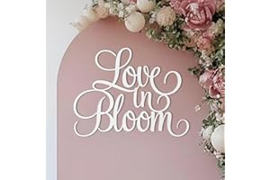 Love is in Bloom Sign for Backdrop,Bridal Shower Decorations for Wildflower Wedding Shower Background,Spring Floral Engagemen