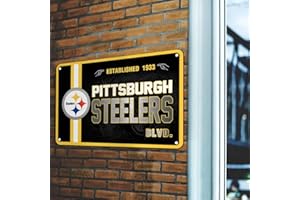 ZYJTEK Football Mancave Metal Street Sign, 8" x 12" Yellow Design Wall Decor Sign Great for Man Cave, Bed Room, Office, Home