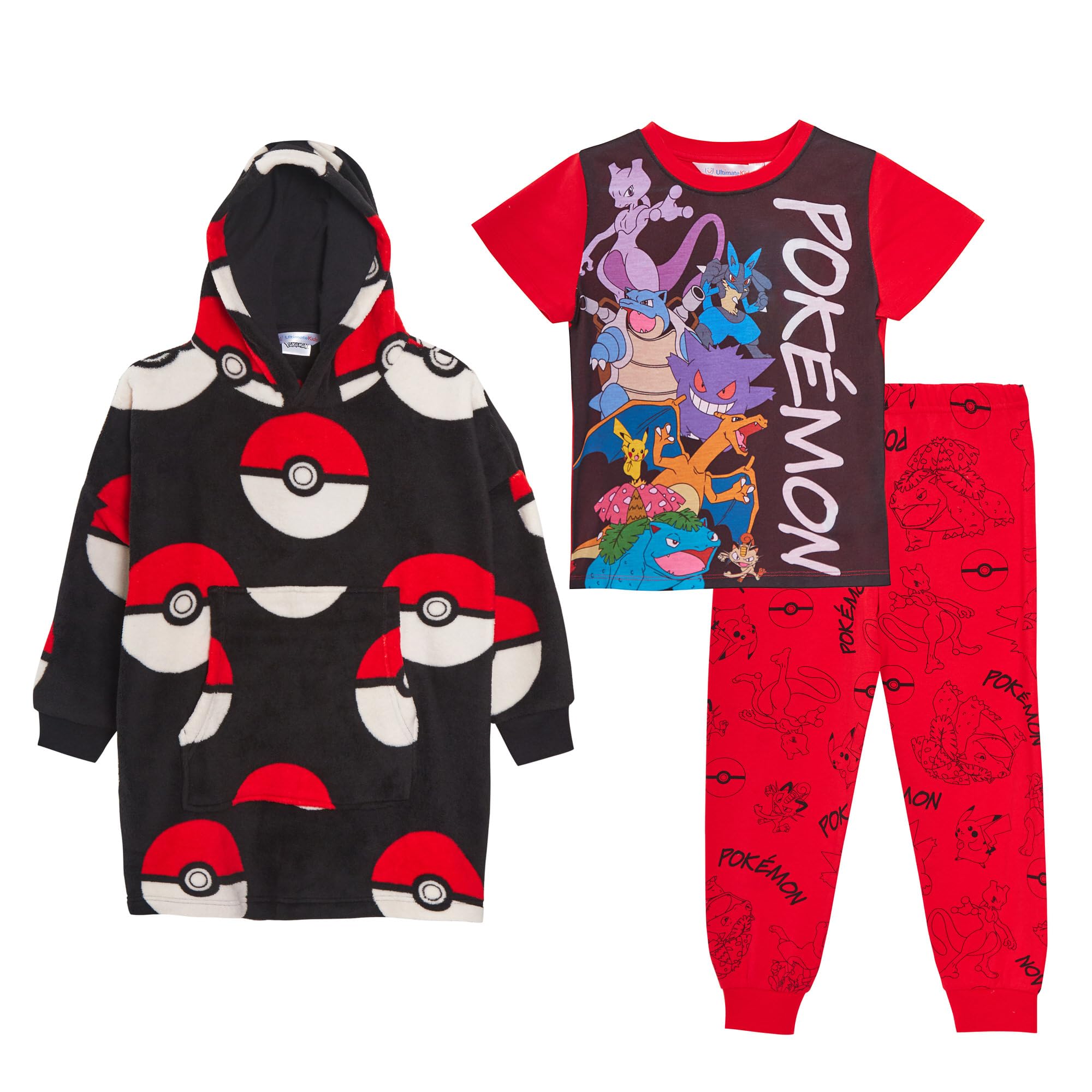 Boys Pokemon 3 Piece Nightwear Sets 9-10 Years Multi