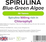 Lindens Spirulina 500mg 90 Tablets UK Made Vegan Chlorophyll Maxima view 2