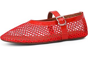 Adolilove Mesh Ballet Flats for Women Comfort Work Flats for Women Office Dressy Wedding Mesh Mary Jane Flats