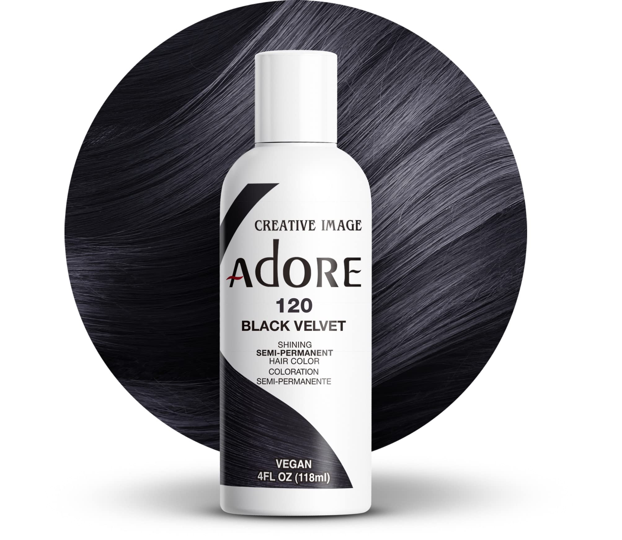 Adore Shining Semi Permanent Hair Colour, 120 Black Velvet