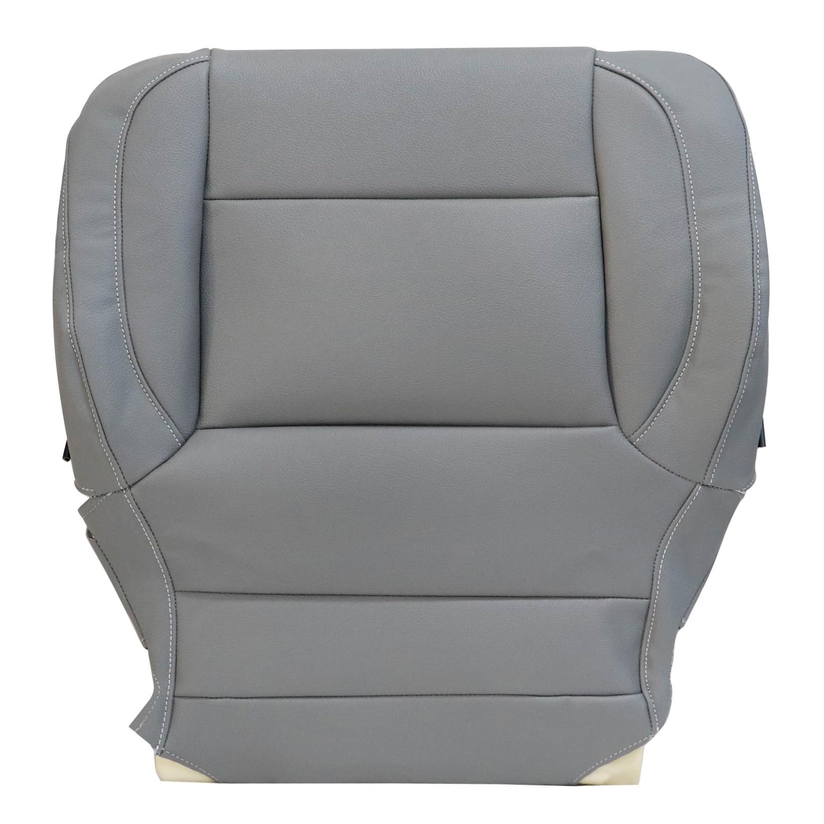 Photo 1 of NLQR Driver or Passenger Side Bottom Replacement Non-Perforated Leather Seat Cover Gray#H3C H2V or H2S Compatible with Chevy Silverado Sierra Tahoe Suburban 2014 2015 2016 2017 2018 2019
