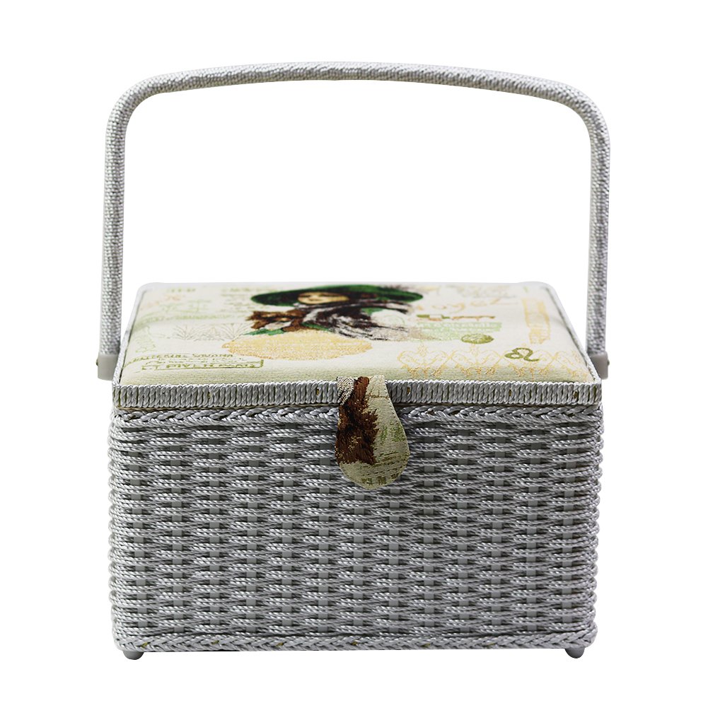 D&D Extra Large Square Sewing Basket with Sewing Kit Pricepulse