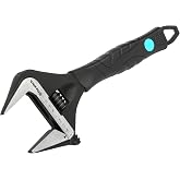 DURATECH 10-Inch Wide Jaw Adjustable Wrench | Black Oxide Finish Plumbing Wrench, CR-V Steel, SAE and Metric Scale Marked, Ergonomic Grip