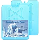 Tapleap Large Ice Packs for Coolers - Long Lasting Freezer Packs - 25 Minute Quick Freeze, Slim and Reusable Ice Substitute 13 x 10 x 0.5 inch - Set of 2