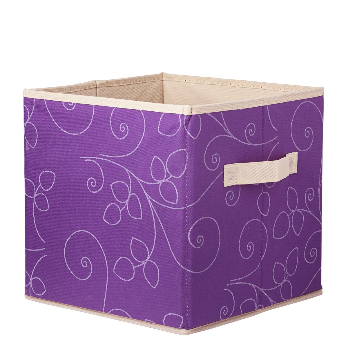 Store.It 754662 Open Storage Box 30 x 30 x 30 cm Floral Pattern Purple