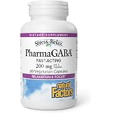 Natural Factors Pharma GABA, Calm, Relaxation &amp; Focus*, 60 Vegetarian Caps | Fast Acting GABA for Calm &amp; Relaxation During Occasional Stress*, Clinically Studied, Naturally Fermented, Non-GMO &amp; Vegan