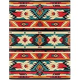 HommomH Southwestern Aztec Blanket, Native American Farmhouse Decor, Super Soft Fleece Throw Blankets for Couch Sofa Bed, 60" x 80"
